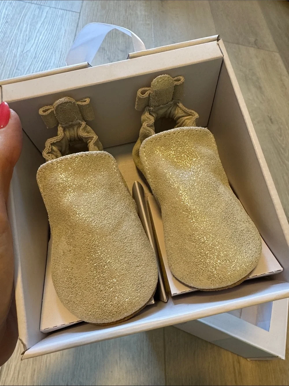 Robeez Glitter Gold Soft Sole Baby Booties